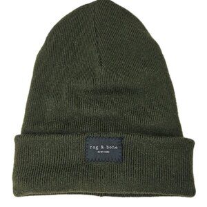 Rag and Bone Green Winter Hat Knit Beanie, One Size, Unisex